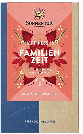 SONNENTOR Happiness is - Familienzeit Tee, 18 Doppelkammerbel, 27g (12er Pack)