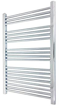 600mm (w) x 1000mm (h) Straight Chrome Heated Towel Ladder Rail Bathroom Radiator - 2003 BTUs