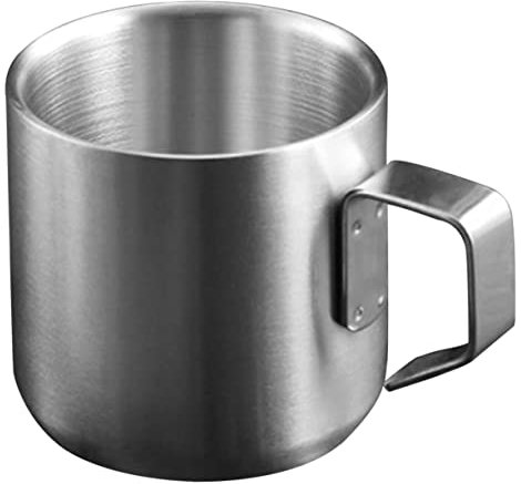 KICHOUSE Tasse En Métal 150 Ml Inoxydable Pour Café Petit-Déjeuner Avec Poignée Pratique Usage Extérieur Et Intérieur