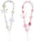 2pcs Phone Charm, Cute Beaded CellPhone Straps Charms Phone Bracelet Strap Strawberry and Butterfly Phone Hand Lanyard Flower Phone Chain Mobile phone Wrist Straps for Girls Women (White&Pink)