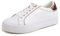BREEZE NOUTHERLY Women's Featured PU Leather Lace-Up Sneaker, alla Moda, con décolleté, Scarpe da Ginnastica Occhiello diamantato Oro Rosa 40