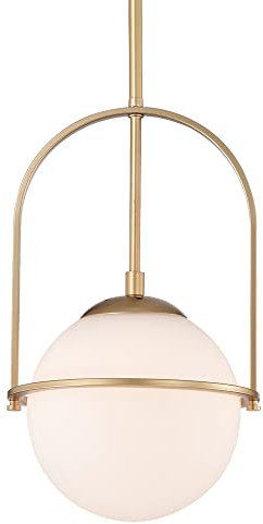 Alighting Pendelleuchte Gold Milchglas Kugeln Ø18 cm Mid Century Modern Pendelleuchte für Kücheninsel Esstisch Flur Schlafzimmer Bad (keine Glühbirnen)