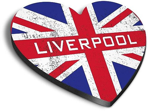 1x Heart MDF Magnet 6cm - Liverpool England Flag Circle - Fridge Locker Office Whiteboard Toolbox #59477