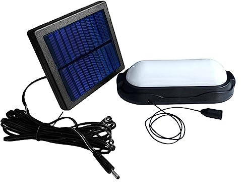 Lampe Solaire Split Extérieur Intérieur 24 LEDs Lumiere Solaire Exterieur Avec Interrupteur À Tirette Étanche Pour Abri Garage Jardin Tente