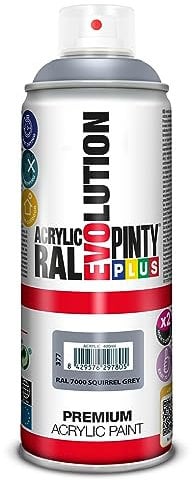PINTYPLUS Pintura en spray Acrilica Brillo EVOLUTION spray 520cc Squirrel Grey RAL 7000