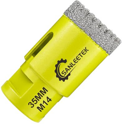 Punte per Trapano Diamantate 35mm - Seghettato Fresa Diamantata per Ceramica Porcellana Marmo Granito M14 Filettatura SANLEETEK