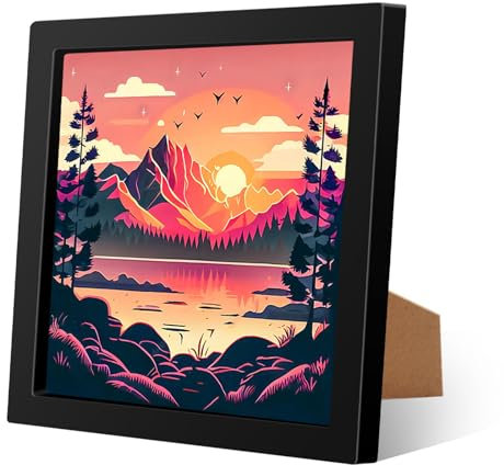 EOBROMD Diamond Painting Kinder Berg, Landschaft Diamond Painting mit Rahmen, 5D Diamant Painting Bilder Kinder, Diamant Painting Bilder Arts Craft für Home Decor Geschenk 18x18cm