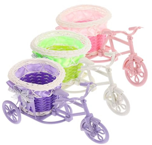 MILISTEN 3St Fahrrad Blumentopf Tisch-Hydrokultur-Vase dekoration schlafzimmer bedroom decor Blumenkorb in Fahrradform schmiedeeiserne Vase Rattan Blumentopfständer