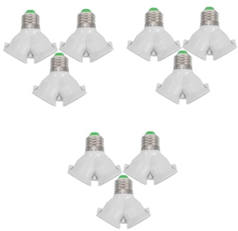 Angoily 9 Stk e27 lampenadapter Adapter für Lichtsteckdosen Lampenfassung Steckdosen-Extender 2 in 1 Lampenkonverter e27 birne Sockel Y-Form-Adapter Lampenhalter Halterung Weiß