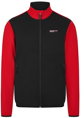 Porsche Motorsport Softshell für Herren – Schwarz | Reißverschlussschieber mit Porsche-Logo, Elastische Bündchen und Saum mit Logo, Taschenreißverschluss mit umgekehrter Spirale