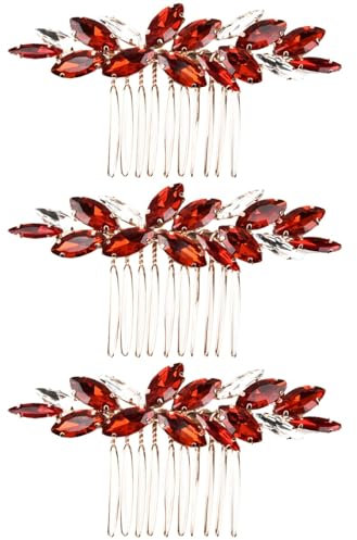 MAGICLULU 3St Kamm Haarschmuck für Damen Edelstein-Haar-Accessoires haar zubehör haircharm Tiara Hochzeit Kristallhaarkämme Hochzeitshaarschmuck für Bräute Glas Kopfbedeckung Friseurwerkzeug
