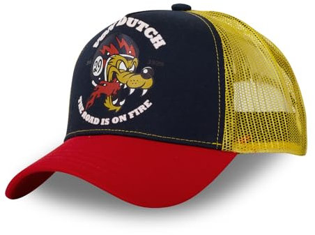 Von Dutch Wolf Cap für Damen & Herren, Trucker-Kappe, verstellbar, mit Snapback, Blau, Rot, Gelb, Größe TU, blau, Einheitsgröße