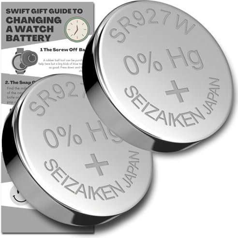 SR927W Watch Batteries - 2 x Seizaiken 399 Equivalent Cell Button Watch Battery Replacement Kit for Watches with Fitting Guide AG7