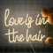 LUCUNSTAR “Love is in The Hair” Neon Sign Dimmable warm white Letter,Light Signs Salon Hair,Wall Decor LED Neon Powered USB for Barbers,Beauty Salons Decor for Beauty Shop,Wedding Decoration