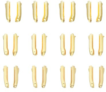 QUARKZMAN Reißverschluss Stopper Doppelt öffnender Reparatur Set, #3#5#8 Einfügepins Reissverschluss Zipper Ersatz für Jackenmantel Zwei Wege Trennreißverschlüsse (Gold, 12 Stück)