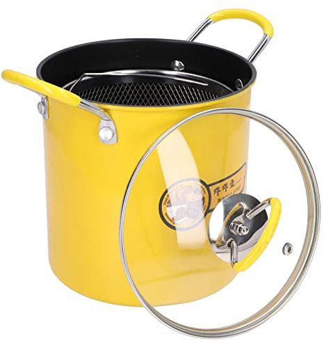 3L Mini Deep Fryer Pot, Stainless Steel Japanese Frying Pot with Oil Filter Rack Lid, Small Deep Fryer Pot with Basket for Home, Tempura Chips, Chicken