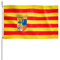 Bandera De Aragón 90 * 150 cm con 2 ojos de Latón Bandera de La Comunidad Autónoma de Aragón Colores Vivos Poliéster Desfile del Mundial Celebración Decoración