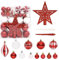 Home Items, 64-teiliges Weihnachtskugel-Set, rot und weiß, passend für Möbel