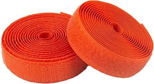 TYGXING Klettband zum nähen Farbiges, nähendes Klettband, Nicht klebende Befestigungsstreifen zum Nähen, Heimwerken, Heimtextilien-Orange||2cm*5m