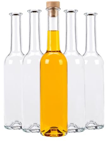 SUPERBUTELKI.PL FENICE Lot de 10 bouteilles d'huile vides en verre pour huile d'olive, vin ou liqueur 350 ml - Bouteille d'huile d'olive vide avec bouchon - Bouteille décorative en verre