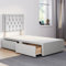 ComfoRest - Chic 3FT Single Divan Bed with 2 Drawers, 24 Sarah Headboard – Practical Single Bed with Storage and Durable Divan Base for Stylish Homes (Silver Plush)