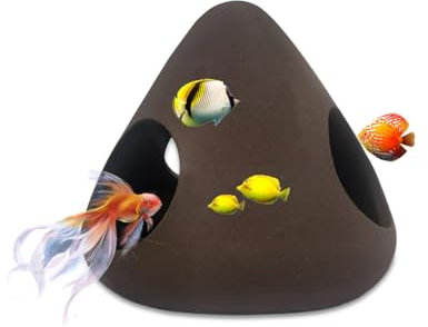 LuckyOpt Keramik Garnelen Höhle, Aquarium Garnelen Versteck mit Löchern, Aquarium Höhle für Garnelen Kleine Fische Meeresfische, Betta Fisch Höhle für kleine Garnelen zum Ausruhen Zucht und Verstecken