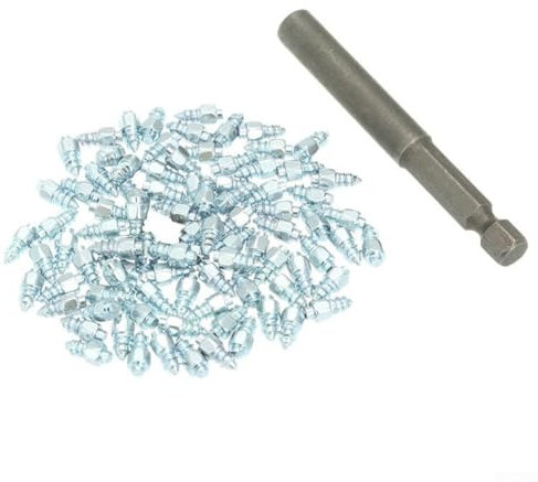 HEBEOT 100 Stück Autoreifen Anti-Rutsch-Schraube Bolzen Anti-Rutsch-Schraube Bolzen Rad Reifen Schnee Reifen Spikes Trim Auto Zubehör für die meisten Reifen