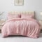 Aisbo Double Duvet Covers Set Pink - 3Pcs Bedding Set Double Bed Soft Brushed Microfiber Quilt Cover with 2 Pillowcases