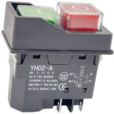 perfk Interruttore elettromagnetico multiuso robusto pratico pulsante affettatrice interruttore di protezione da sottotensione per parti di apparecchiature