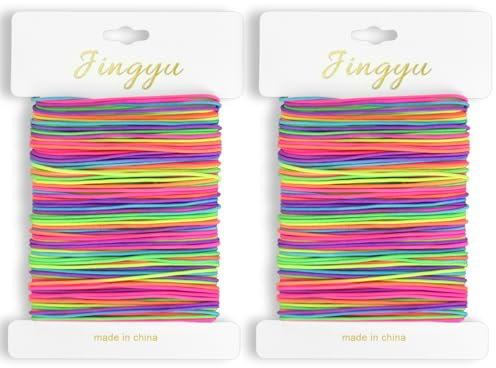 YSWOVUO Fil Elastique pour Bracelet, 2pcs Cordon Elastique Couleur 1mm x 20m, Cordon d'Artisanat pour Tisser des Colliers, Fabrication de Bijoux DIY, Collier, Bracelet, Artisanat