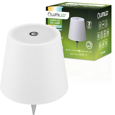 Lumiled Flaschenlampe LED 3W CCT Flaschenverschluss mit USB-AKKU 200lm für Wein, Whisky, Champanger,Wodka,Bier etc. Weiß
