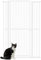 PawHut Barrera para Perros y Gatos Extra Alta, Puerta para Perros con Ancho Ajustable 77-104 cm, Barrera de Seguridad con 2 Extensiones y Puerta de Paso para Escaleras y Pasillos, Blanco