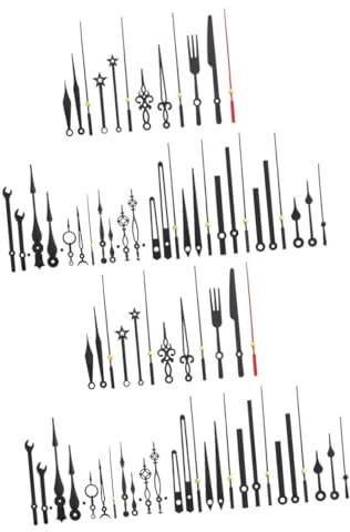 Gadpiparty 28 Sätze Uhrzeiger modern Weckerwerk Uhr DIY Teile Wandwerk selber Bauen LED Retro enzeiger zeigerset Quarzwerk Reparaturteile Hände Ersatz Plastik Black