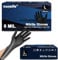 nuosife 6 Mil Black Nitrile Gloves, 100 pcs Premium Powder-Free Disposable Gloves, Tear-Resistant, Anti-Slip Design for Cleaning, Cooking, Maintenance, Hairdressing, Industry, Pet Care (Large)