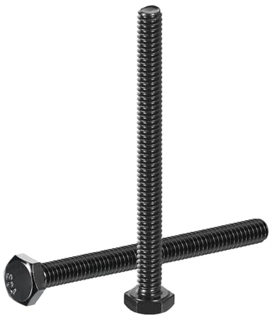 QUARKZMAN 20Pcs 1/4-20 x 3 Tornillos De Cabeza Hexagonal Negro Óxido Negro | 304 Acero Inoxidable Rosca Completa, Tornillos Hexagonales Para Construcción, Fabricación De Maquinaria