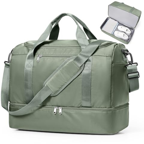 Extra Large Travel Duffle Bag,Carry on Overnight Weekend Bag with Shoes Compartment,Weekender Bags for Women for Travel Business Trips Sport Hospital