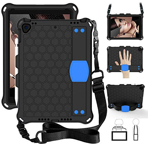 Viajar con tableta para iPad Pro 10.5 / AIR (2019) Estuche Shockside para niños a prueba de choque resistente protección de cuerpo completo funda de soporte de pata de cabra, correa para hombro, para