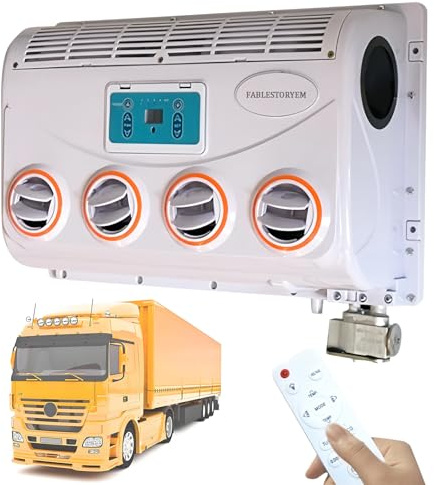 Auto-Klimaanlage, 12V/24V Digitalanzeige Inverter, Universalverdampfer mit Fernbedienung für LKW, Bus, Transporter, Bagger, Wandmontage