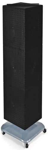 Azar Displays 701465-BLK Standard Four-Sided Interlocking Pegboard Floor Display, Black