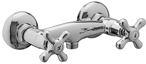 PaulGurkes Nostalgie Retro Duscharmatur Mischbatterie Antik Zweigriffmischer Duschbatterie