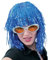 KarnevalsTeufel Starlight Perücke Lametta Perücke Bobb kurzhaar Perücke Pony Folie Einheitsgröße (blau)