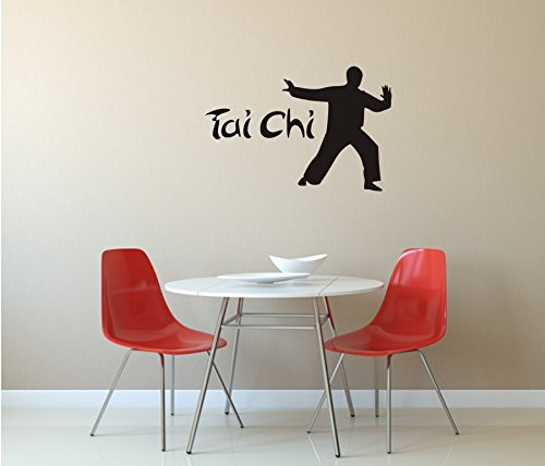 blattwerk-design Taijiquan, Tai-Chi, Wandaufkleber, Kampfkunst, China, Sport, Verschiedene Größen und Farben (M010 Weiß, 450 mm x 300 mm)