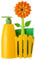 Vigar - Set Fregadero - Pack Soporte, Cepillo Lavaplatos, Esponja - ‎7 x 14 x 26.5 cm - Flower Power - Con Dispensador - Bandeja de 3 Piezas - Amarillo