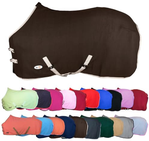 RL24 - Abschwitzdecke mit Kreuzgurt BASICLINE Dunkelbraun 105cm