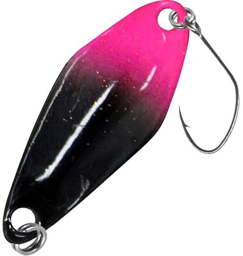 FTM Spoon Tremo 2, 9cm - Forellenblinker zum Ultra Light Angeln auf Forellen, Forellenköder zum Spinnangeln, Spinnköder, Blinker, Farbe:schwarz-pink/schwarz, Gewicht:0, 9g