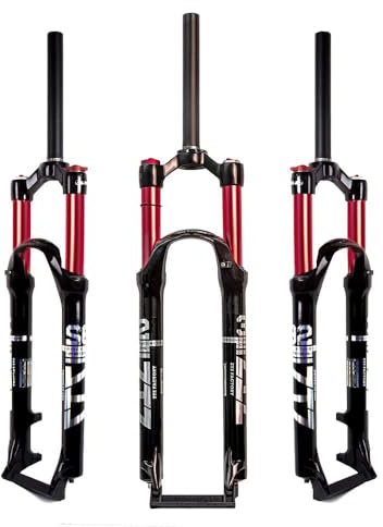 ZTZ MTB Gabel, 26/27.5/29 Zoll, Doppel Luftkammer mit ABS Dämpfung, Aluminiumlegierung, 9mm Schnellverschluss (Red, 29)