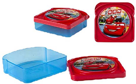 ALMACENESADAN 2522; Quadratischer Sandwichhersteller Cars; Kunststoffprodukt; wiederverwendbar; KEIN BPA