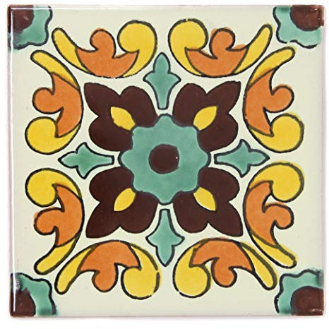 Tumia LAC Mexikanischen Handgemachten Talavera, 10.5cm Fliesen - Eine Packung von 10