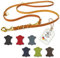 CopcoPet Hundeleine aus Fettleder 2,40m x 20mm Cognac – 3-Fach verstellbar, geflochten – Mit Messingbeschlägen – Grifffest, robust – Umhängeleine für große Hunde, ideal für Spaziergang, Training