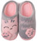 ChayChax Nette Winter Baumwolle Hausschuhe Warme Plüsch Pantoffeln Schlappen Weiche rutschfeste Indoor Hause Slipper mit Cartoon Katze für Herren Damen Kinder, Grau Pink, 31/32 EU =Hersteller 32/33